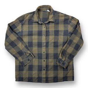 Vintage 90s Checkered Plaid Flannel Brown Shadow Grunge Women’s Large